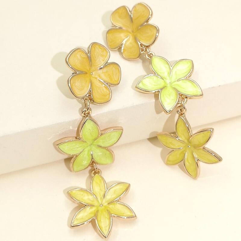 

Flower Drop Earrings, Yellow