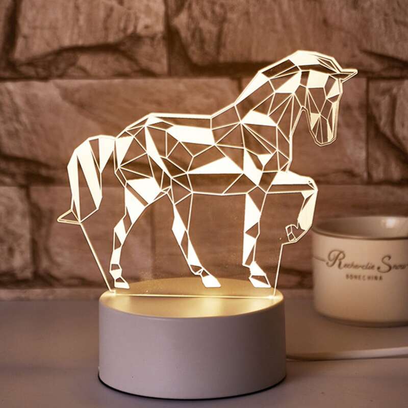 

1pc 3 Color Horse Night Light, Multicolor