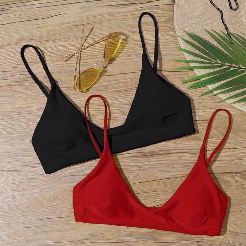 

2pack Spaghetti Strap Bikini Top, Multicolor