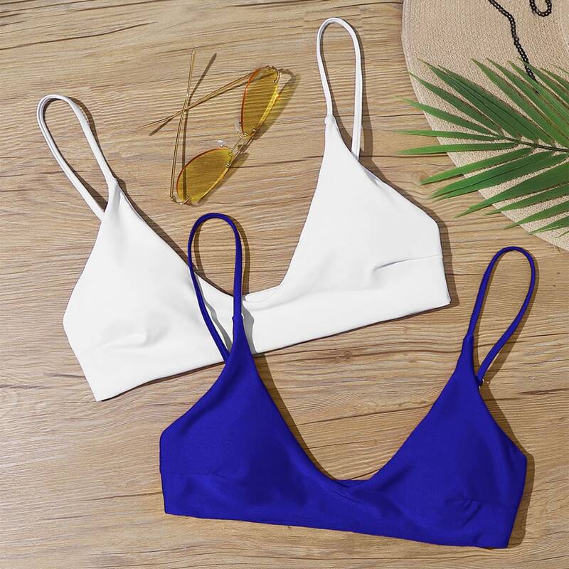 

2pack Spaghetti Strap Bikini Top, Multicolor