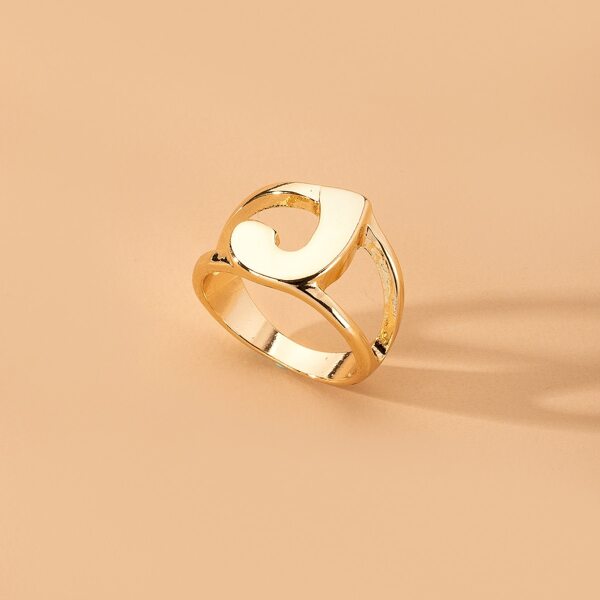 

Letter Decor Ring, Gold