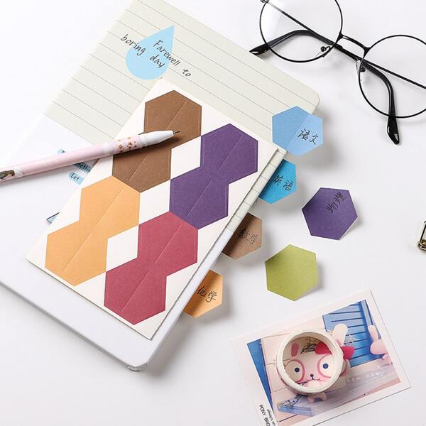 

48pcs Hexagon Shaped Sticker, Multicolor