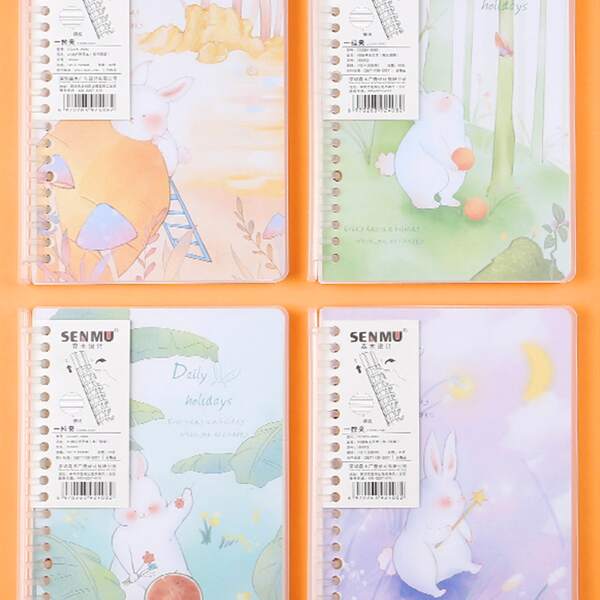

1pc Cartoon Graphic Notebook, Multicolor