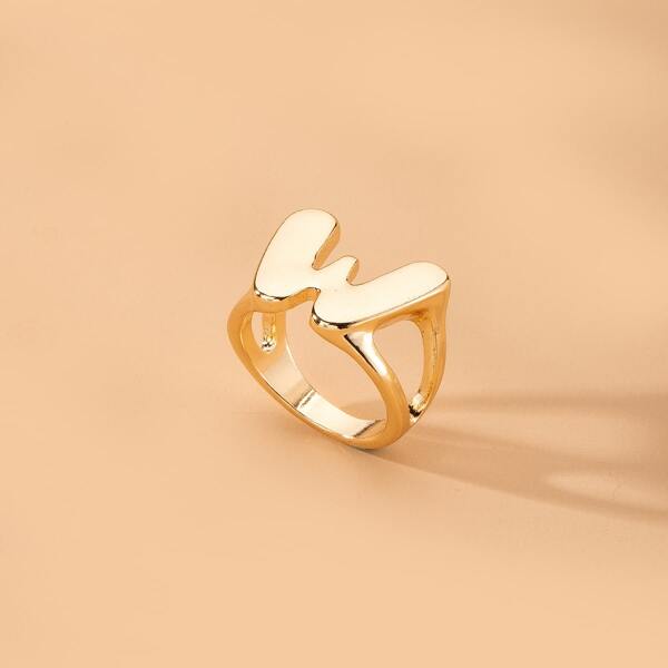 

Letter Decor Ring, Gold