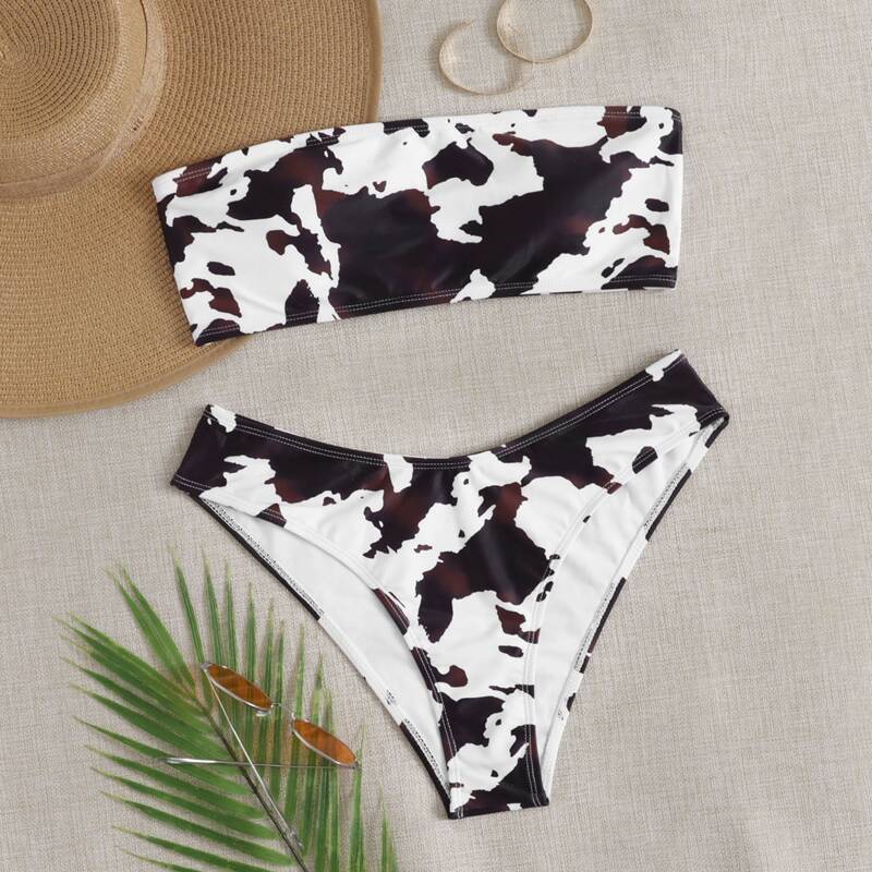 

Tie Dye Bandeau Bikini Swimsuit, Multicolor