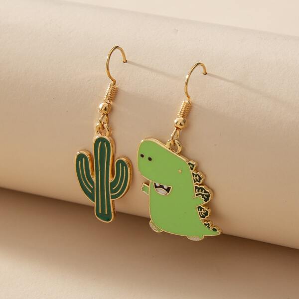 

Серьги-подвески в форме динозавра для девочек, Зелёные