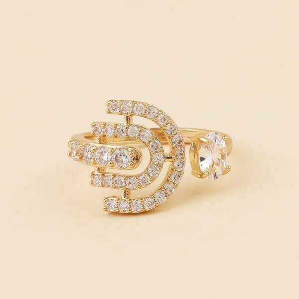 

Rhinestone Decor Ring, Gold