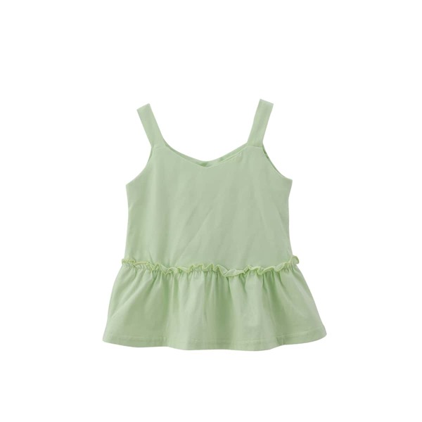 

Однотонный топ с оборками для девочек, Мятно-зеленый