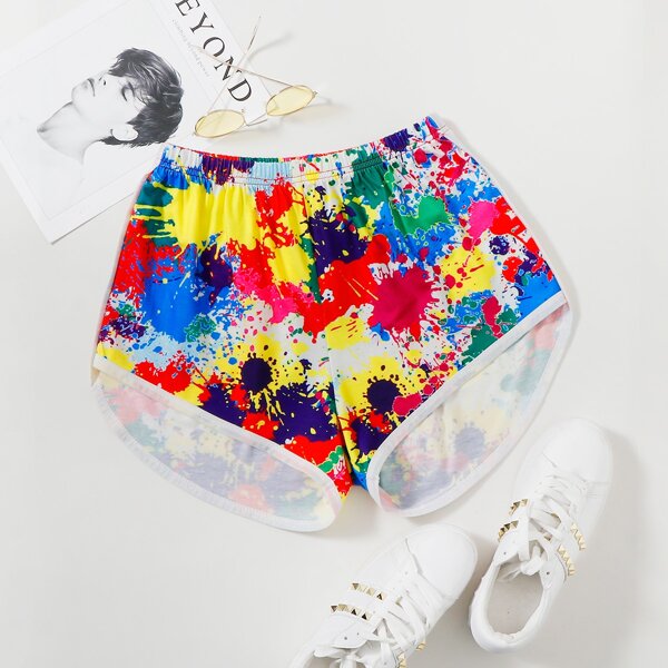 

Plus Spray Paint Track Shorts, Multicolor