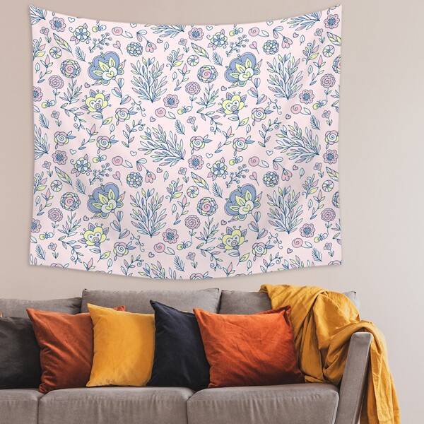 

Flower Print Tapestry, Multicolor