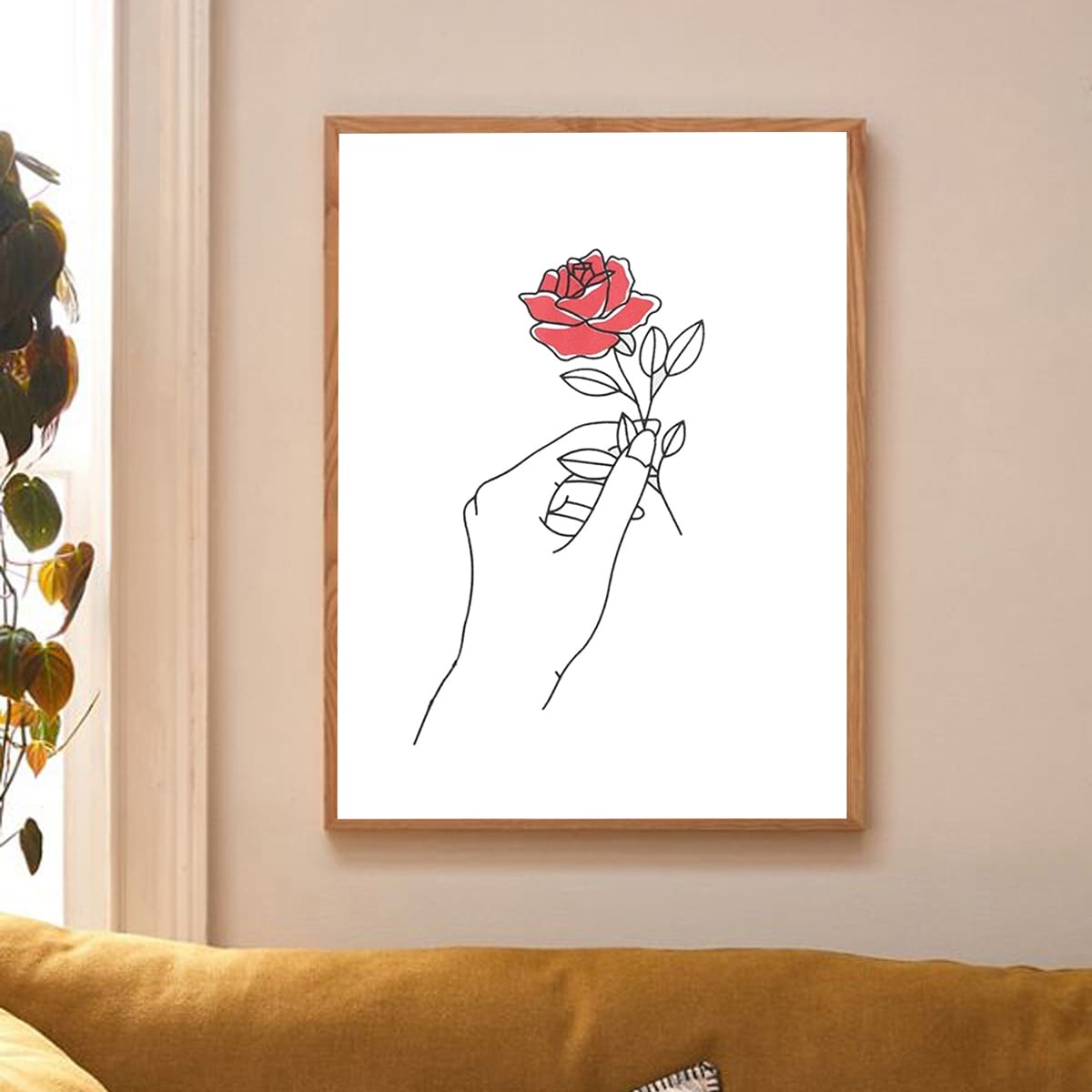 

Rose Print Wall Painting Without Frame, Multicolor