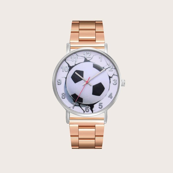 

Men Football Print Dial Pointer Watch