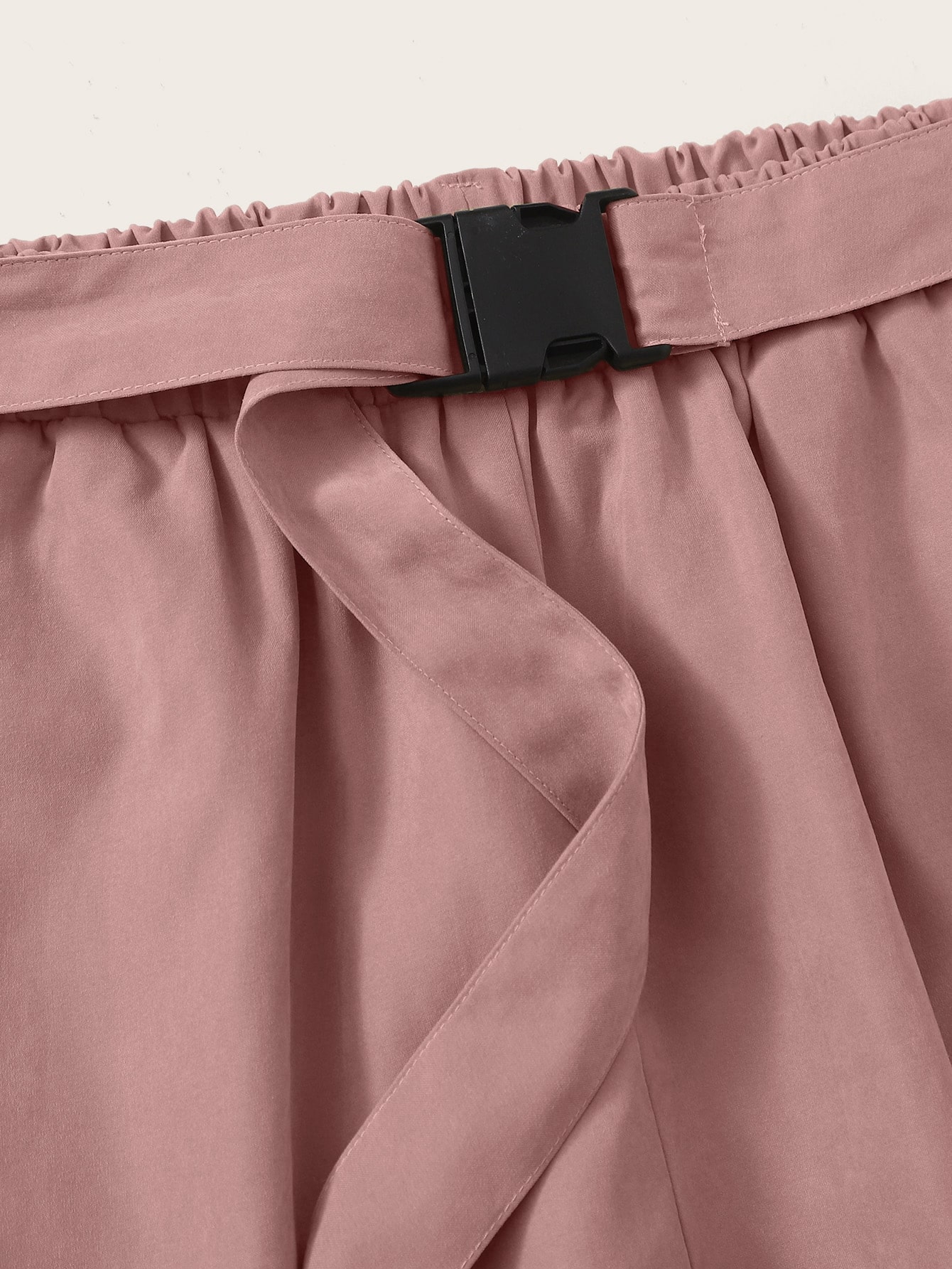 mock neck tee & belted cargo pants