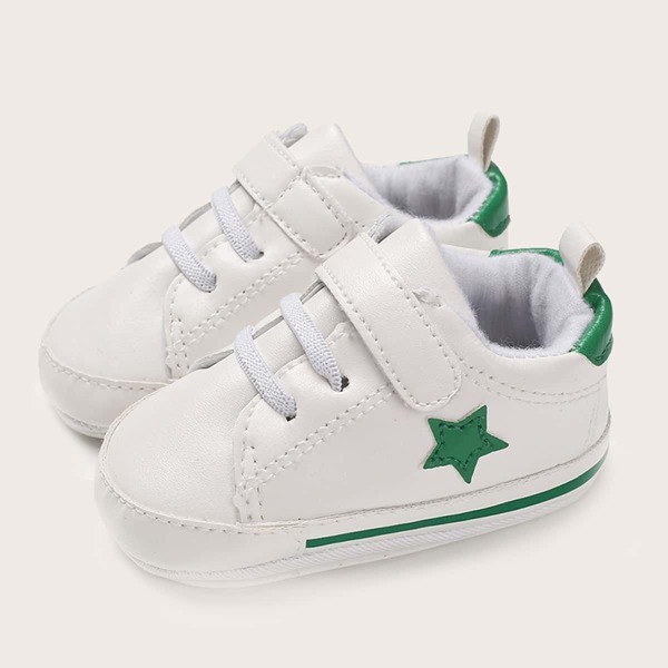 

Baby Boy Lace-up Front Velcro Strap Sneakers, White