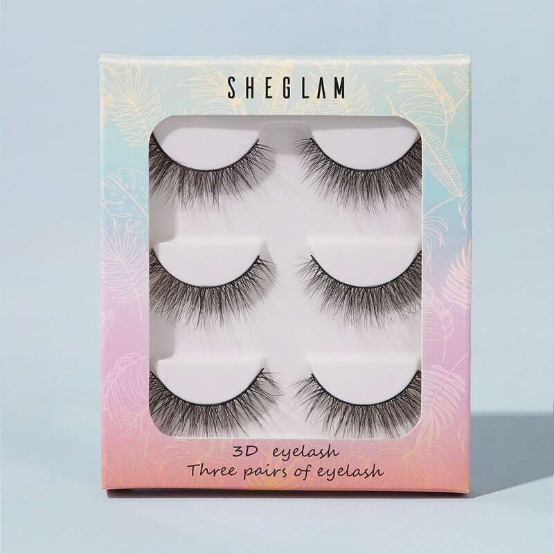 

3pairs Thick Fake Eyelashes, Black