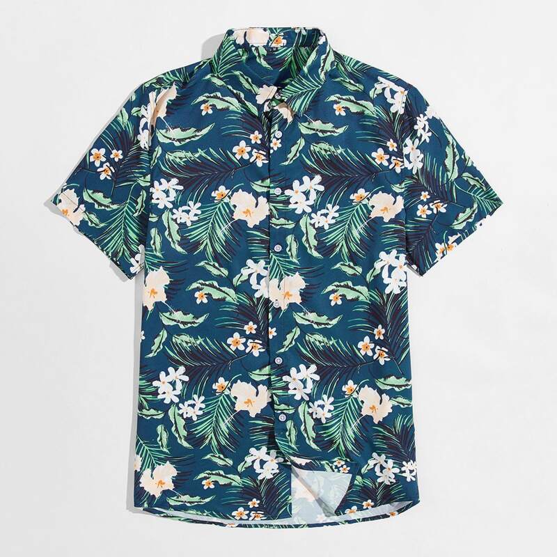 

Guys Tropical Print Shirt, Multicolor