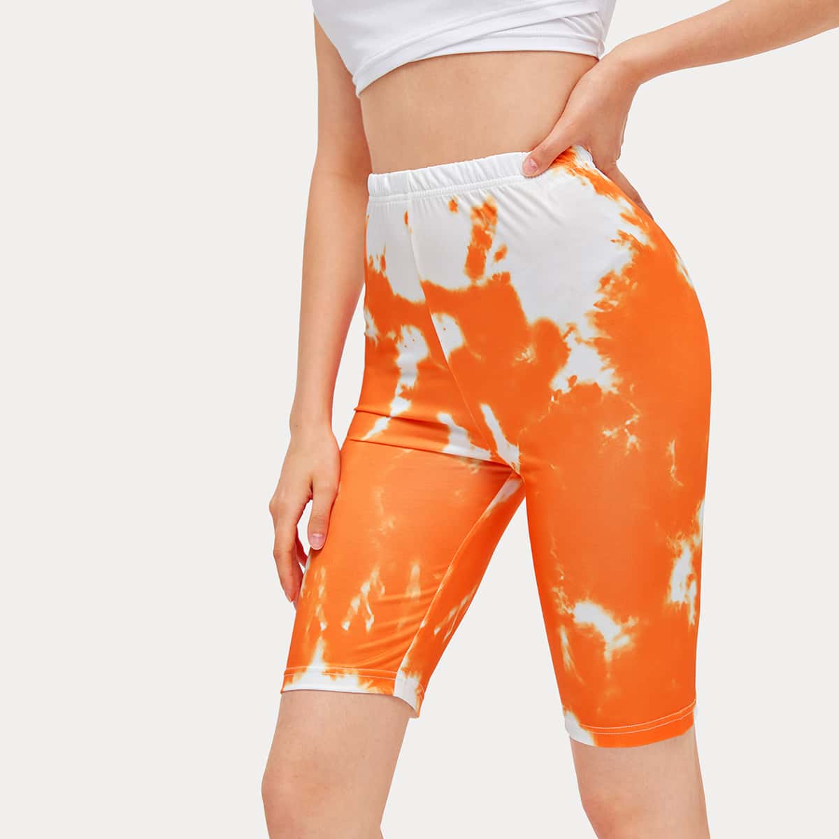 

Tie Dye Biker Shorts, Orange