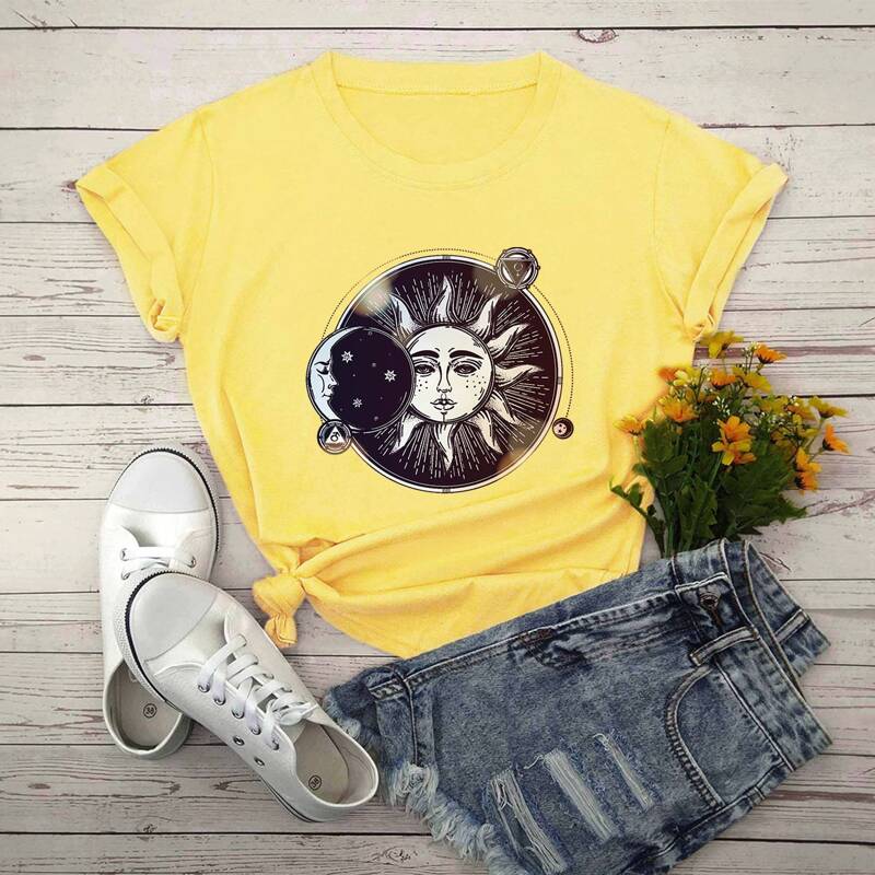 

Sun & Moon Graphic Tee, Yellow