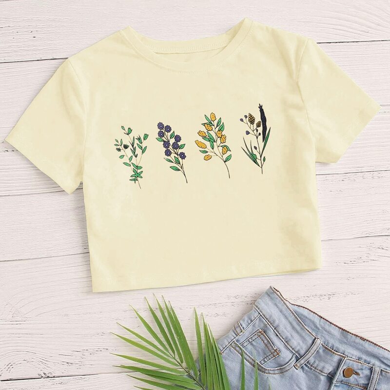 

Flower Graphic Tee, Beige