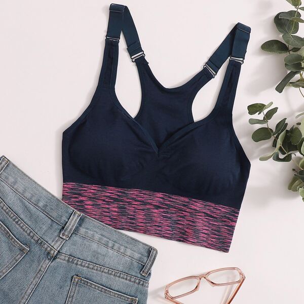

Adjustable Strap Sports Bra, Navy blue