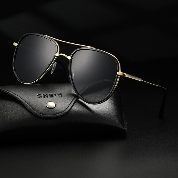 

Men Top Bar Sunglasses With Case, Black