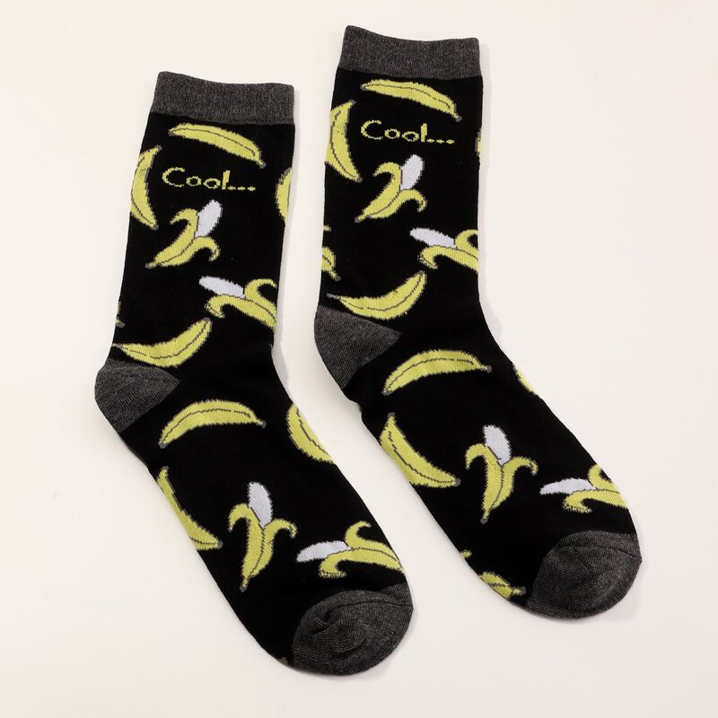 

Guys Banana Pattern Socks, Multicolor