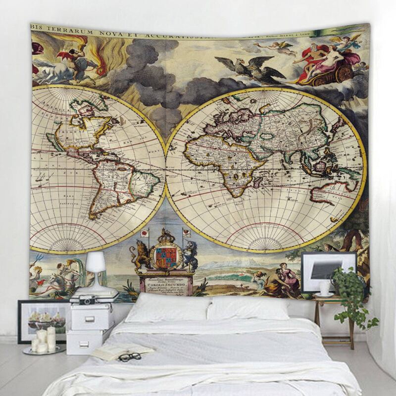 

World Map Tapestry, Multicolor