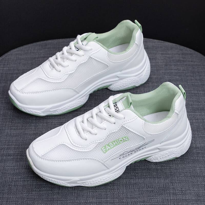 

Lace-up Mesh Chunky Sneakers, White