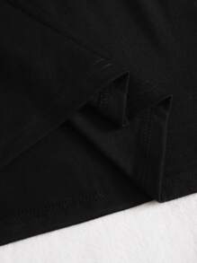 Butterfly And Slogan Graphic Tee - Black - View 4