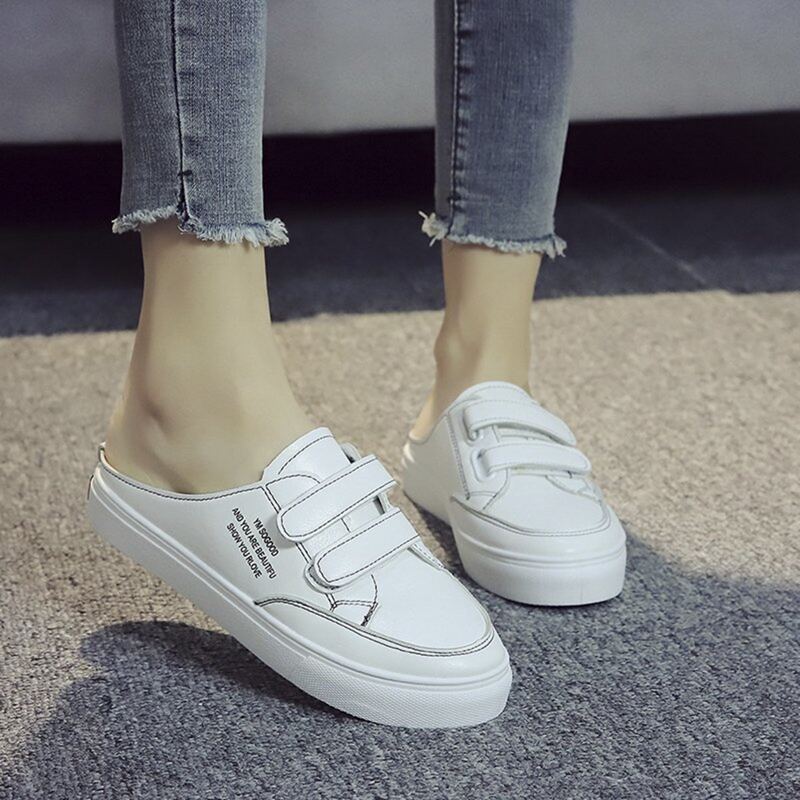 

Velcro Sneaker Mules, White