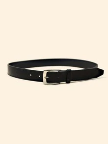 Men Simple Buckle Belt - Black - View 2
