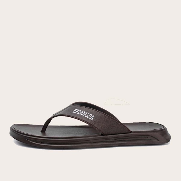 

Men Letter Graphic Flip Flops, Brown
