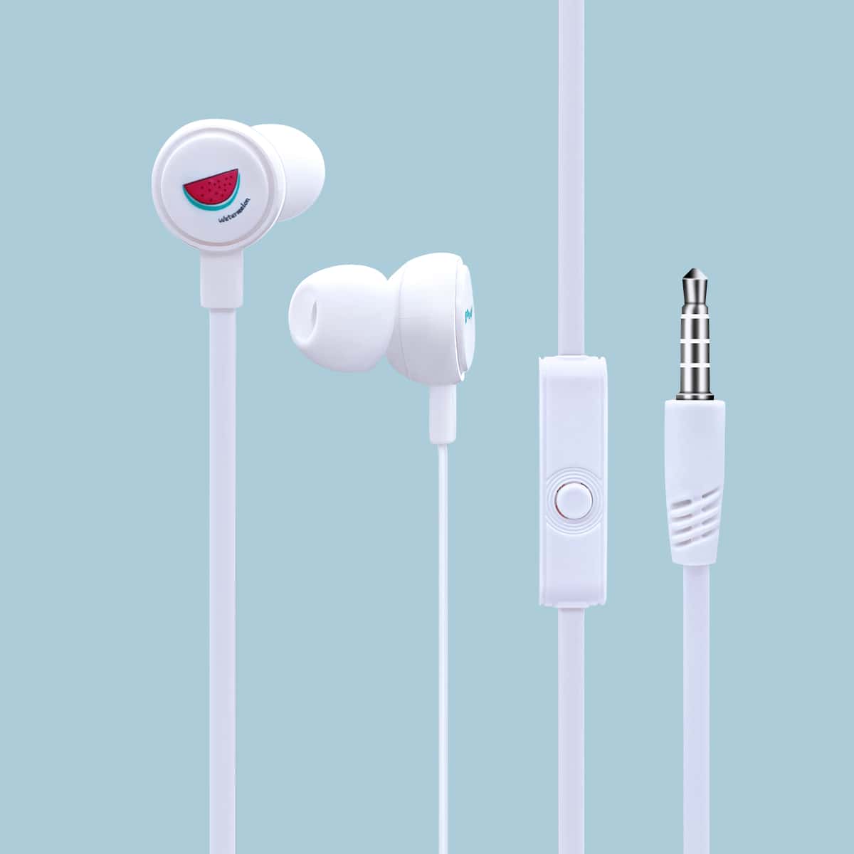 

1pc Cartoon Graphic In-ear Headphone, Baby blue