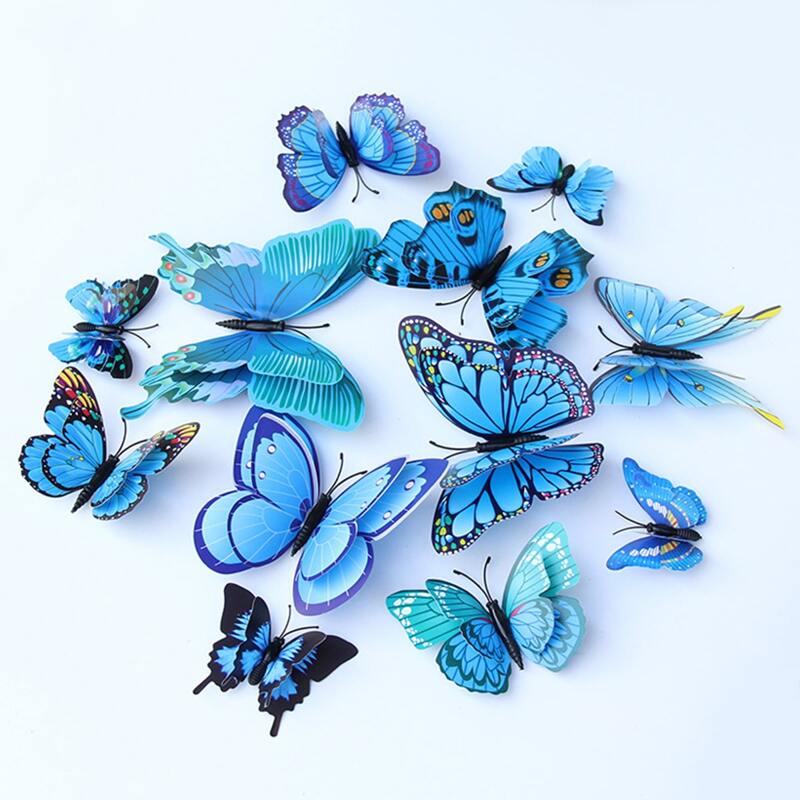 

12pcs 3D Butterfly Wall Sticker, Blue