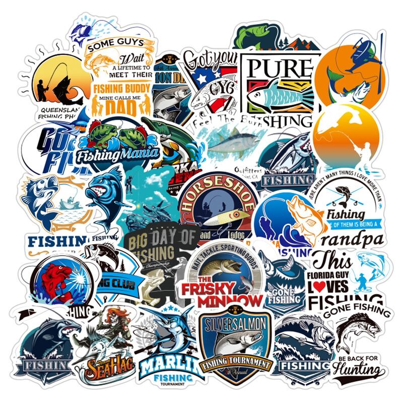 

50pcs Fish Sticker, Multicolor