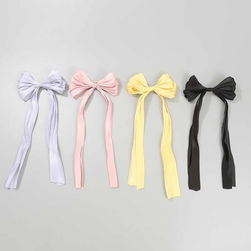 

4pcs Bow Design Hair Clip, Multicolor