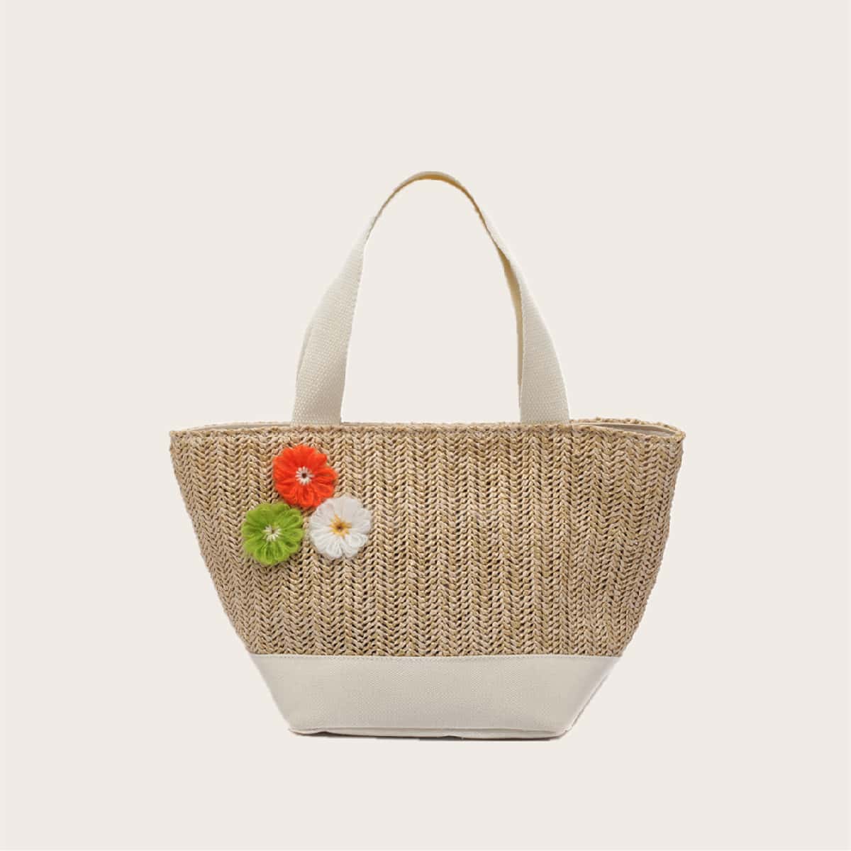 

Floral Applique Woven Bag, Multicolor