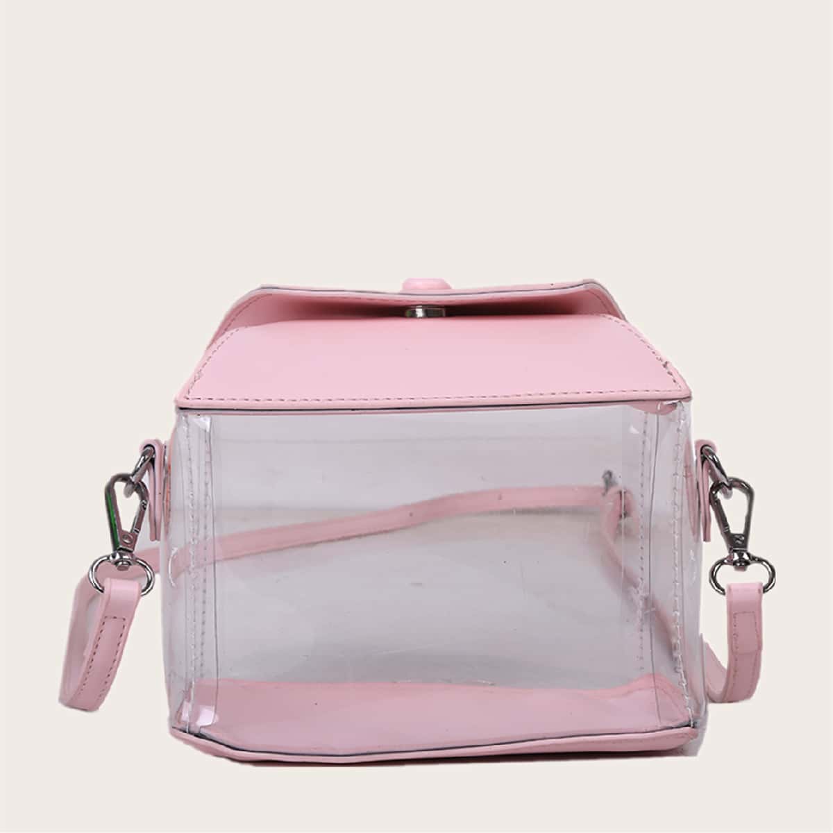 

Clear Crossbody Bag, Baby pink