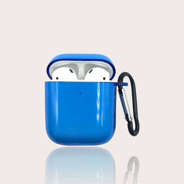 

1pc Solid AirPods Case, Blue