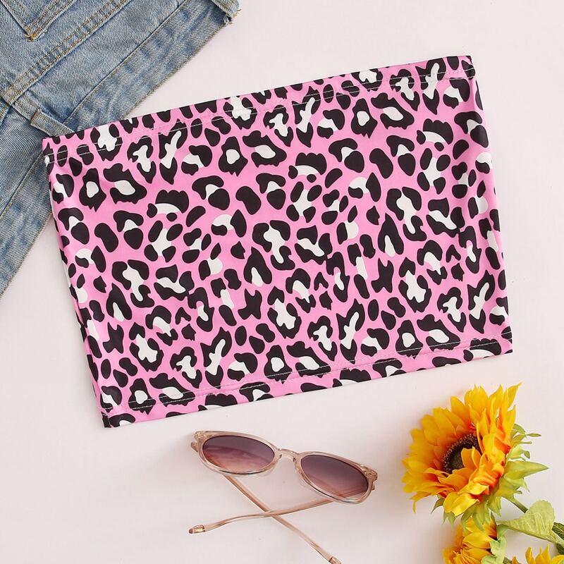 

Leopard Print Tube Top, Multicolor