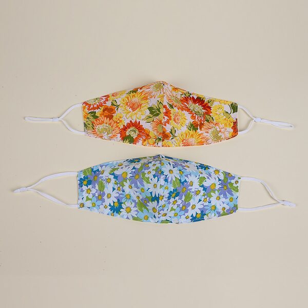 

2pcs Ditsy Floral Pattern Face Masks, Multicolor