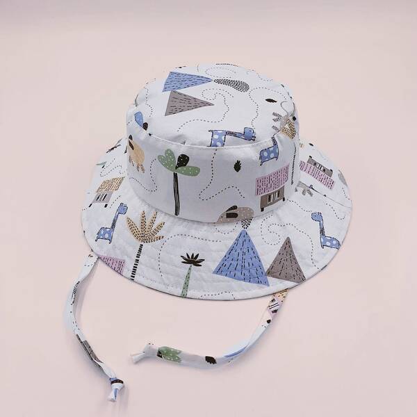 

Toddler Kids Cartoon Graphic Bucket Hat, White