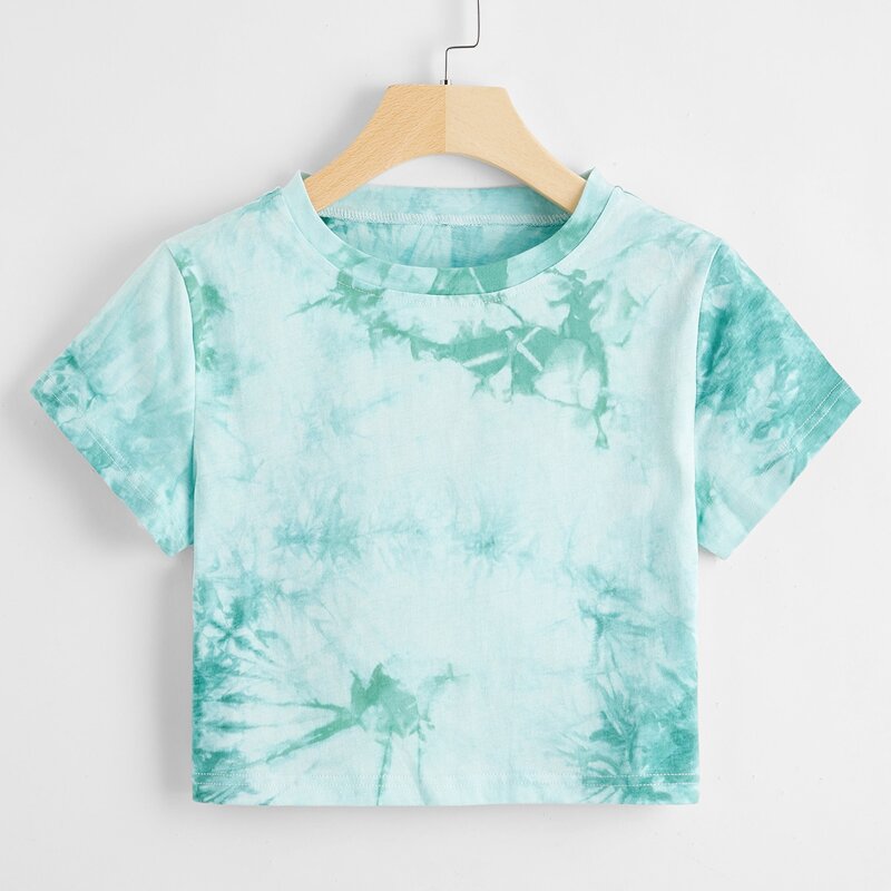 

Tie Dye Crop Tee, Mint green