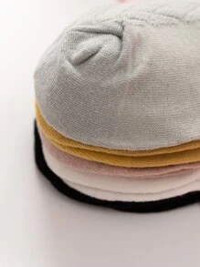 5 Pairs Solid Color All-Match Mesh Socks, Diamond Lattice Pattern, Breathable Comfortable Versatile Women's Everyday Socks - Multicolor - View 3