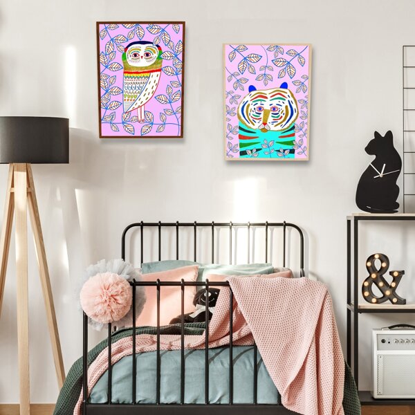 

1pc Animal Print Wall Painting Without Frame, Multicolor
