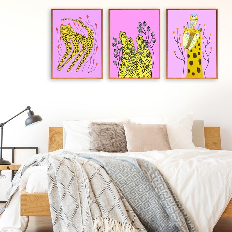 

1pc Leopard Print Wall Painting Without Frame, Multicolor