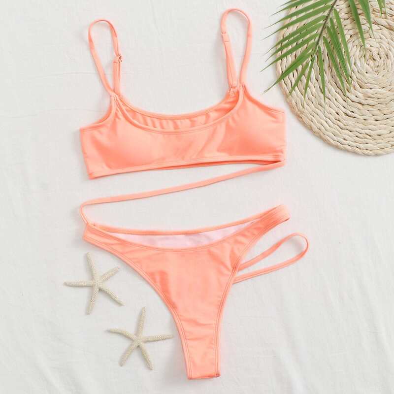 Cut-out One Piece Swimsuit, Coral orange