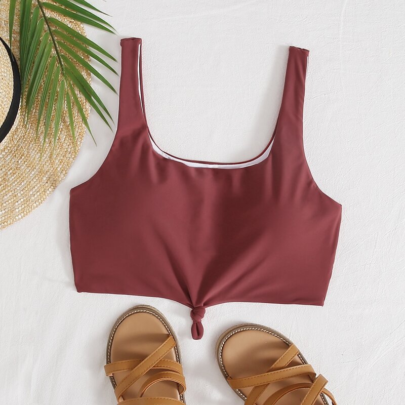 

Knot Bikini Top, Redwood
