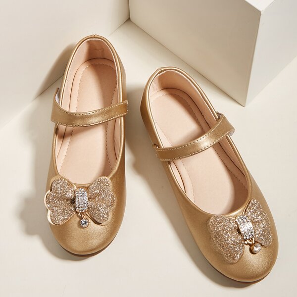 

Toddler Girls Glitter Decor Metallic Flats, Gold