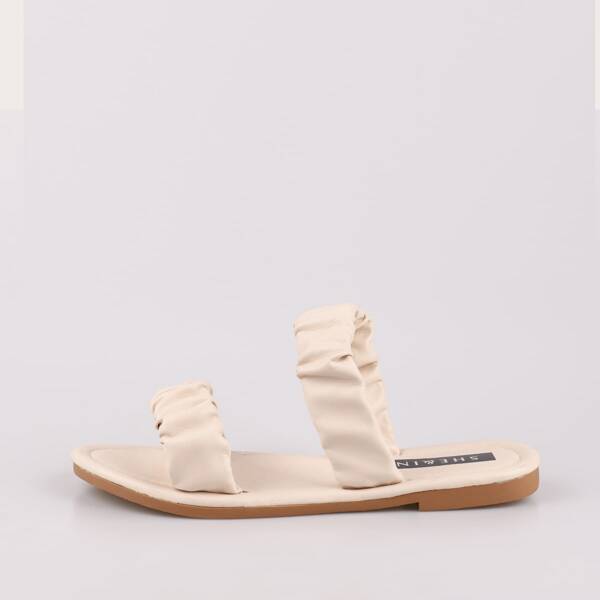 

Сандалии с открытым носком и ремешком, Бежевые